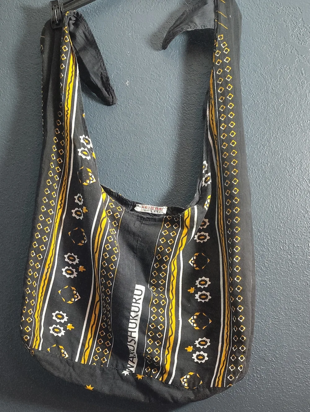 Authentic Maasai Handcrafted Kanga Hobo Sling Bag Tanzania Boho Crossbody